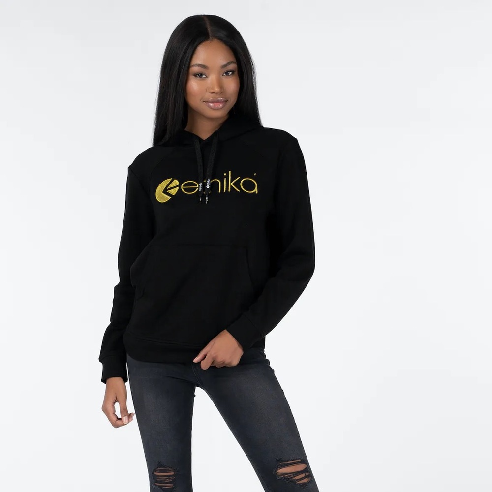 WOMENS EMBROIDERED HOODIE - GOLD